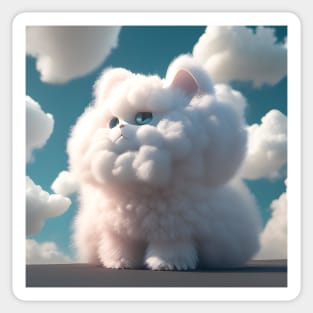 Fluffy Cloud Cat Sticker